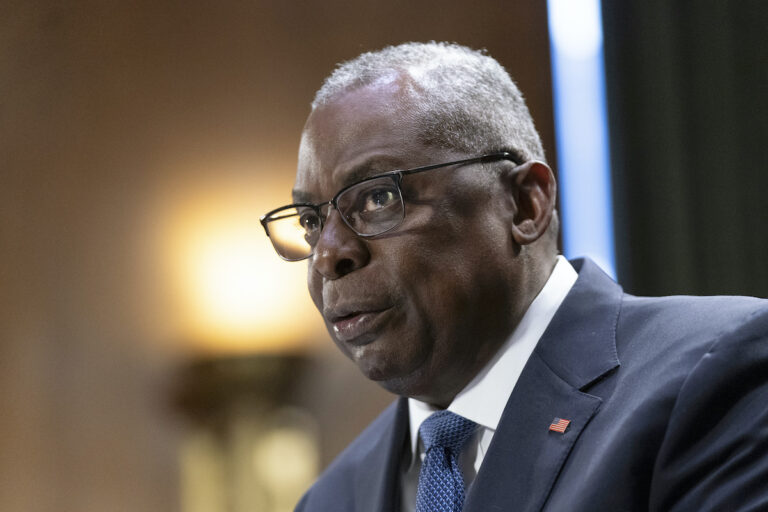 File photo: Defense Secretary Lloyd Austin testifies before a Senate Appropriations Committee on Capitol Hill in Washington, Oct. 31, 2023.