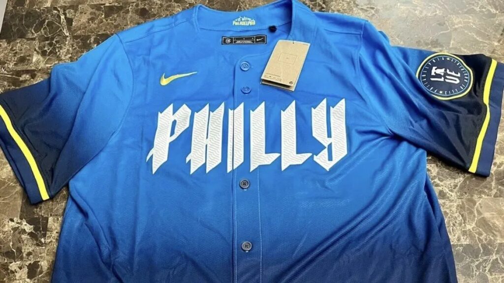 GFJZ36pXMAAxTdi-e1706719547402 newsl This Philadelphia Union-looking blue and yellow jersey was posted on Twitter as the Phillies' possible City Connect jerseys.