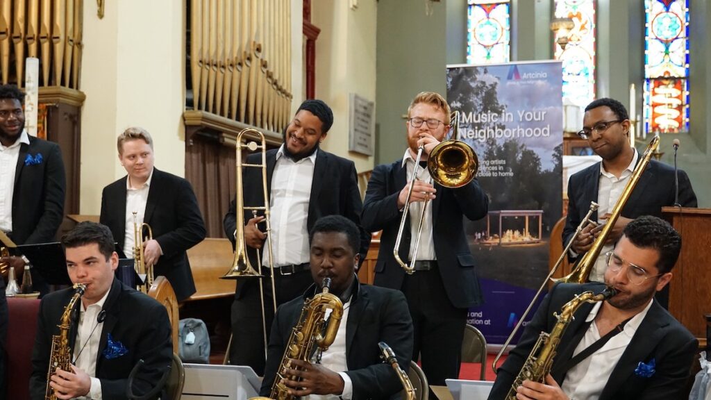 Musicians playing a concert