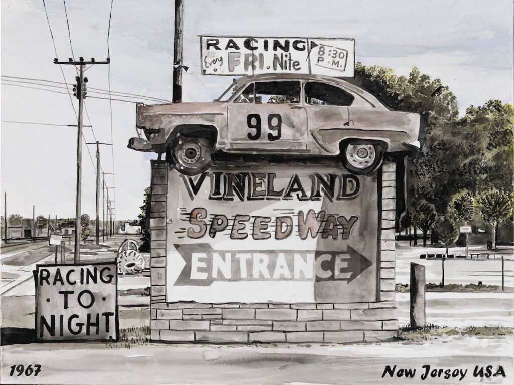 disappointed-tourist-2 A sign reads Vineland Speedway Entrance