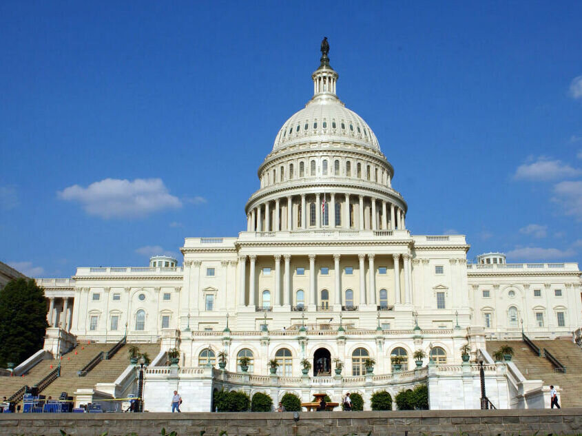 U.S. Capitol In Washington Congressional leaders struck an agreement to keep the government funded and avert a shutdown. The deal still needs to get through Congress, where it is likely to face opposition from conservatives. (Stefan Zaklin/Getty Images)