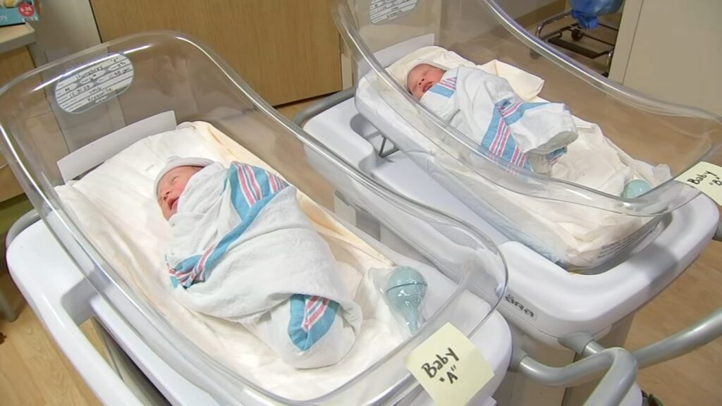 new-years-twins-6abc-2024-01-02 Twin babies at the hospital