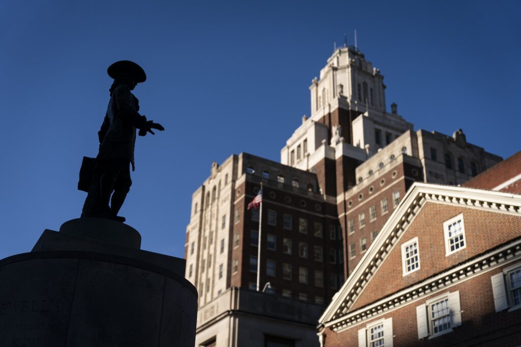 William Penn Statue A statue of William Penn stands at Welcome Park in Philadelphia, Monday, Jan. 8, 2024. (AP Photo/Matt Rourke)