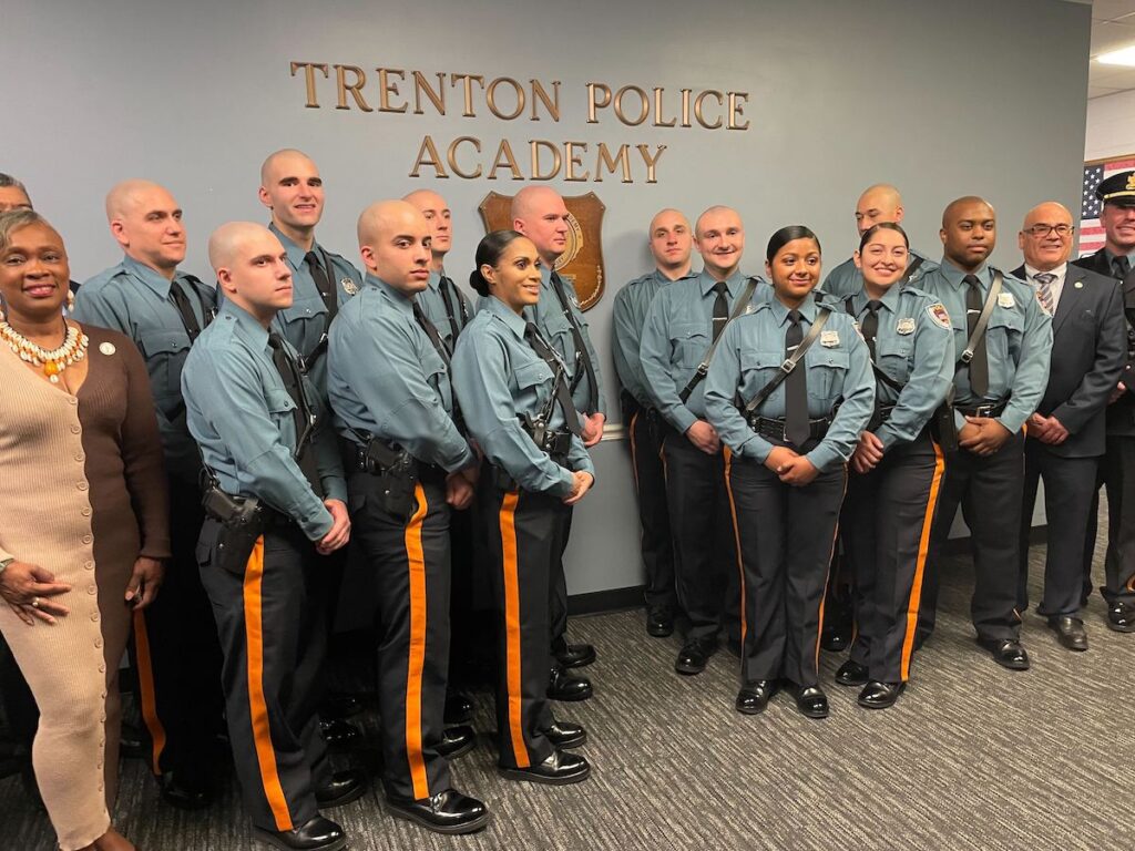 trenton-police-1 Fourteen new officers for the Trenton Police Department pose for a photo