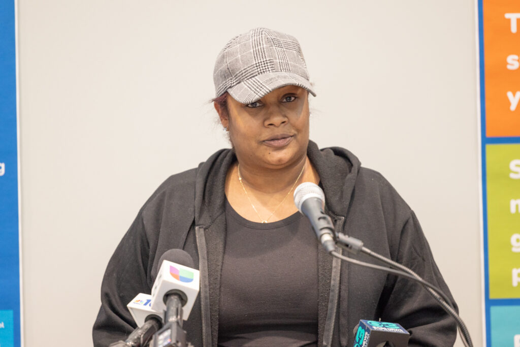 02 21 2024 k paynter reduced size Naiya Nelson Brown file kensington planning process Naiya Nelson Brown speaking at a podium