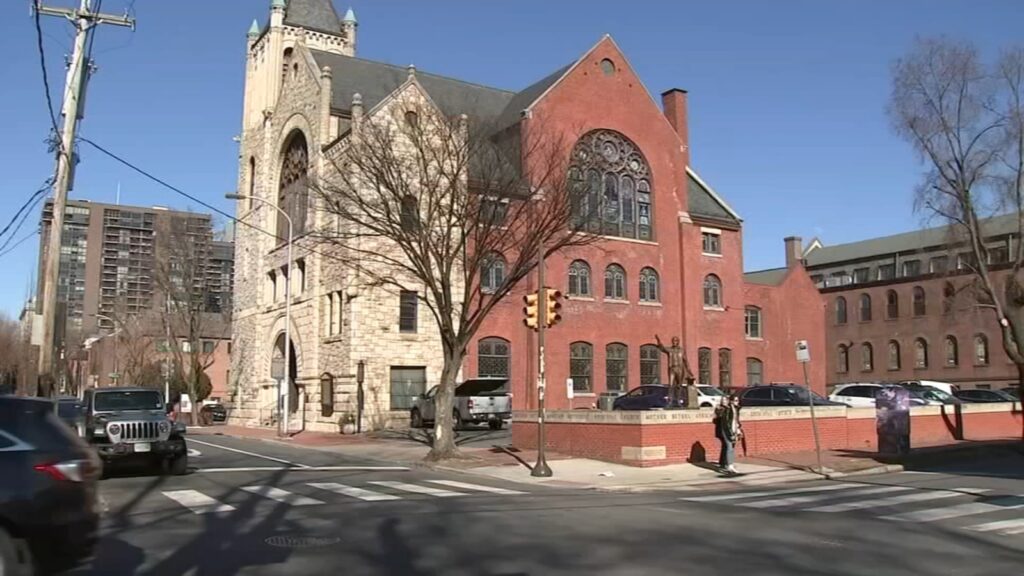 14445971_021924-wpvi-church-vandals-6pm-video-vid newsl Cleanup is underway at Mother Bethel African Methodist Episcopal Church after rocks were thrown through first-floor windows early Monday morning.