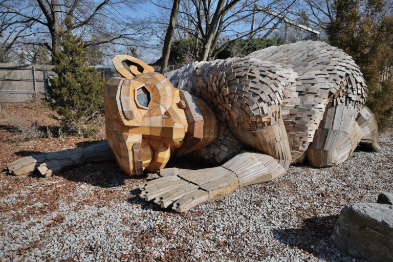The troll sculpture Sofus Lotus has their ear to the ground