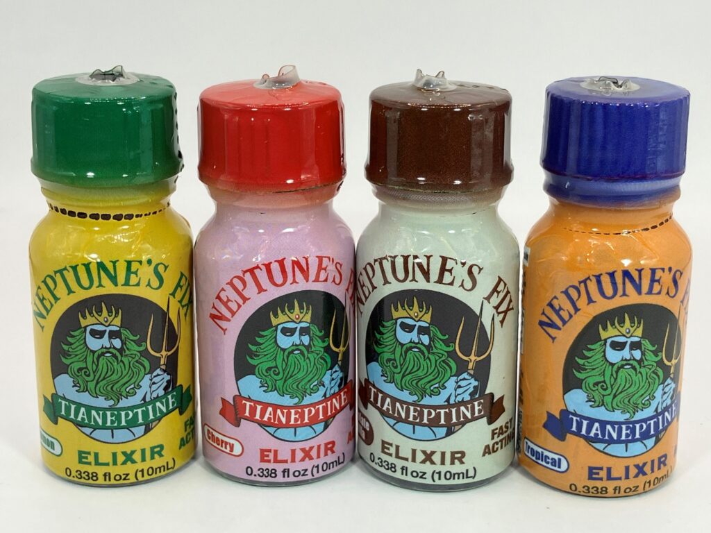 53500172962_22cc0a9325_o Various flavors of Neptunes Fix Elixir, a product labeled to contain tianeptine.