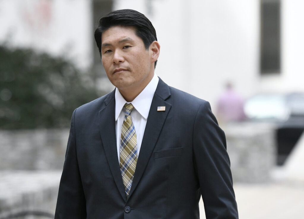 Biden File photo: U.S. Attorney Robert Hur arrives at U.S. District Court in Baltimore on Nov. 21, 2019. (AP Photo/Steve Ruark, File)