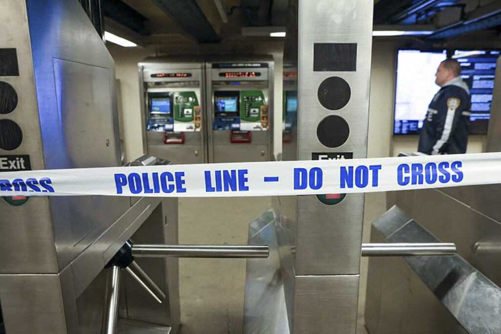 New York Subway Shooting New York Police walk through the Mount Eden subway station while investigating a shooting, Monday, Feb. 12, 2024, in the Bronx borough of New York. Several people were shot Monday at the New York City subway station, police said.