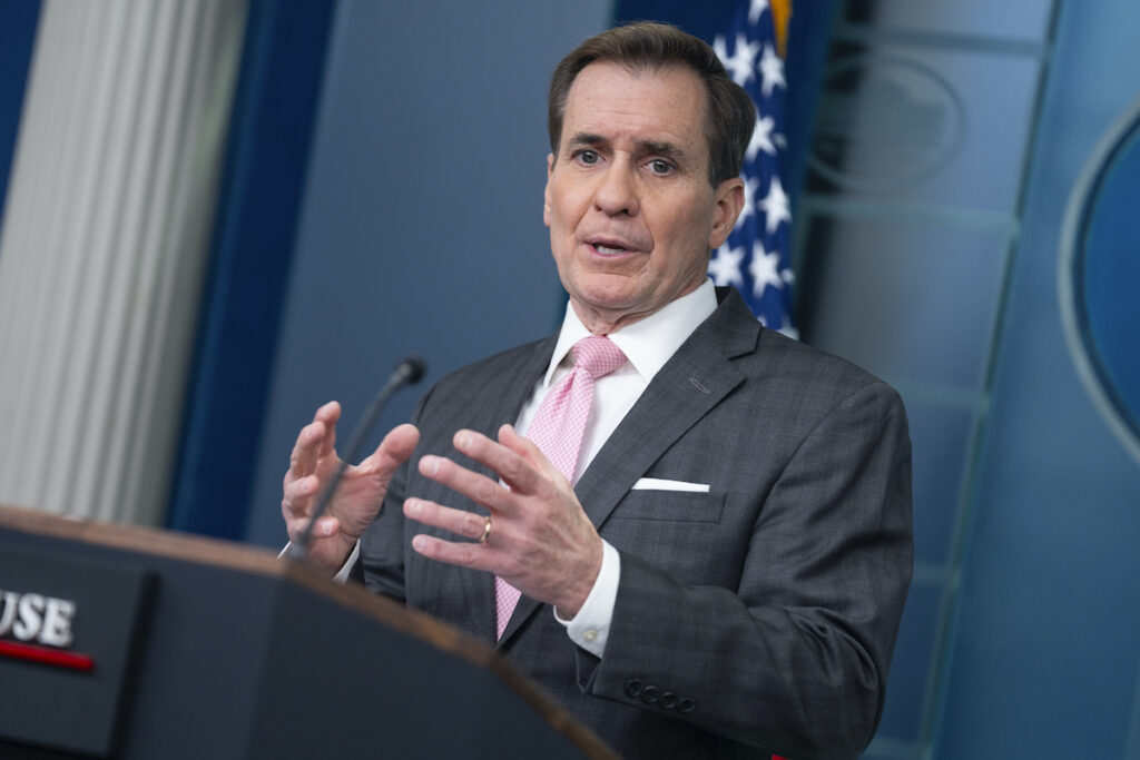 John Kirby National Security Council spokesman John Kirby speaks during a press briefing at the White House, Tuesday, Feb. 13, 2024, in Washington.