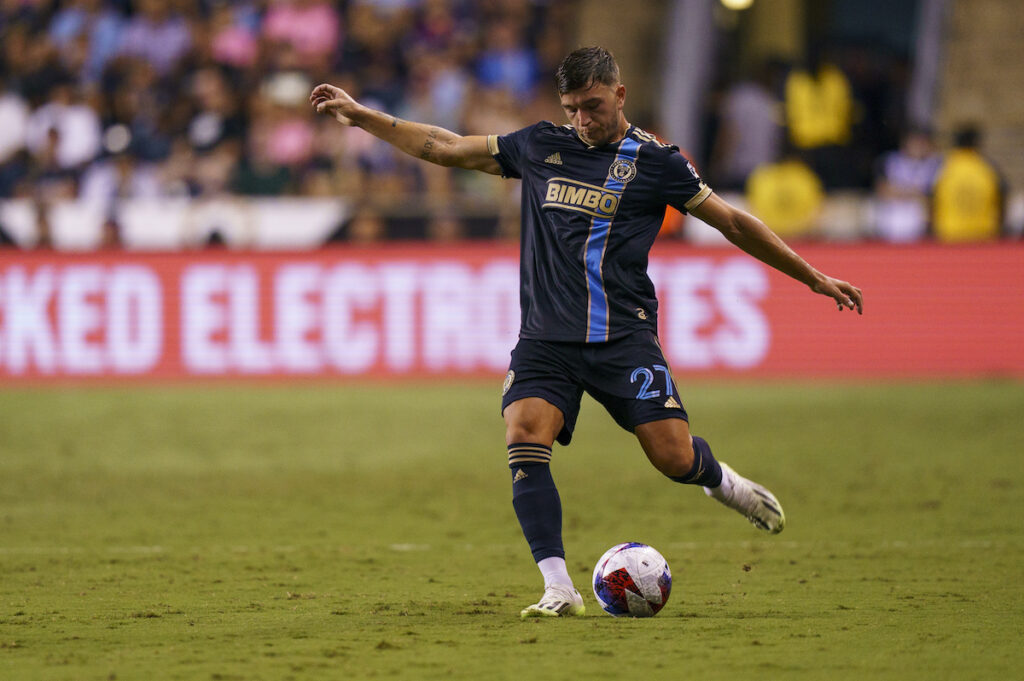 Kai Wagner File photo: Philadelphia Union's Kai Wagner in action during the Leagues Cup semifinals soccer match against the Inter Miami FC, Aug. 15, 2023, in Chester, Pa.
