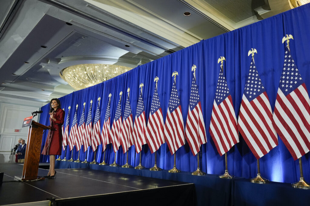 Election 2024 Haley Nikki Haley on stage