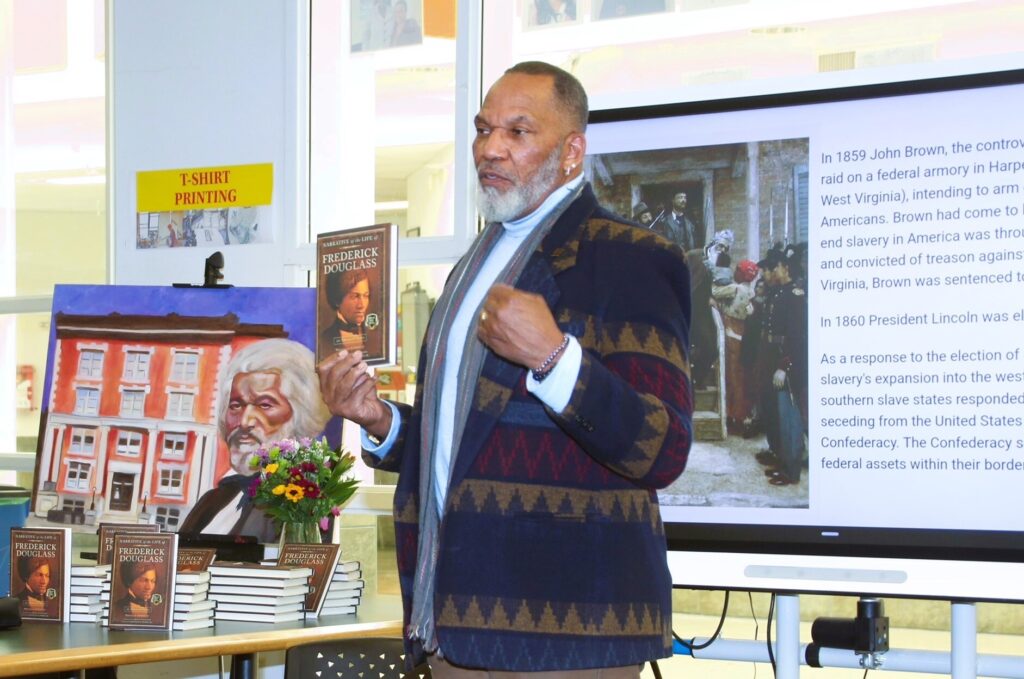 Kevin Greene Kevin Douglass Greene addressing students