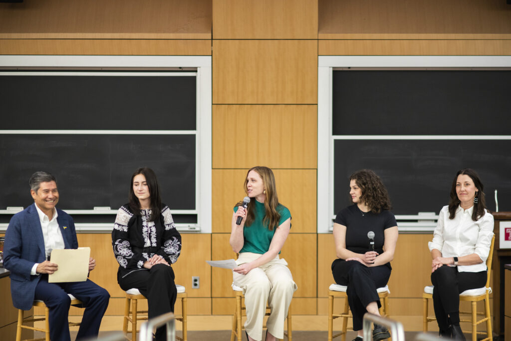 Panel Fernando Ramirez, Yulia Kozyrkova, and Christy McCaffrey, speak on a panel to the Philadelphia community on Wednesday, December 7 for the premiere of ‘Beyond the Statistics.’