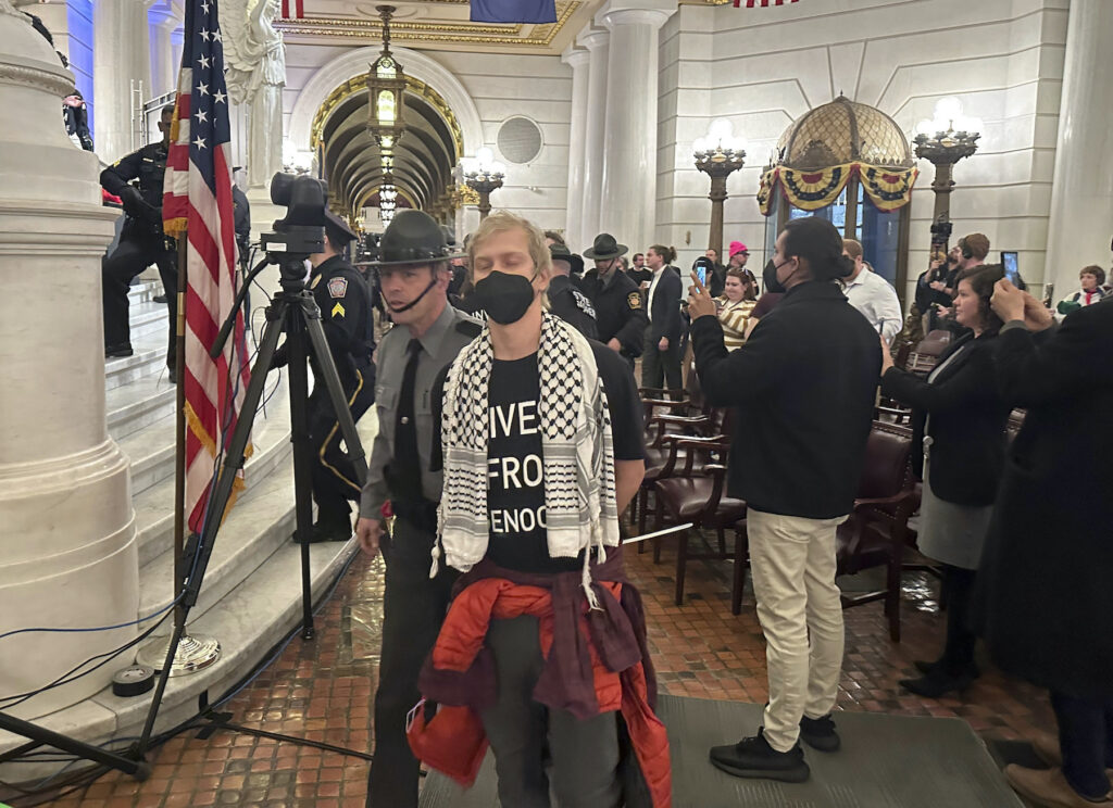 Pennsylvania Capitol-Israel Protests Protest in the Capitol building