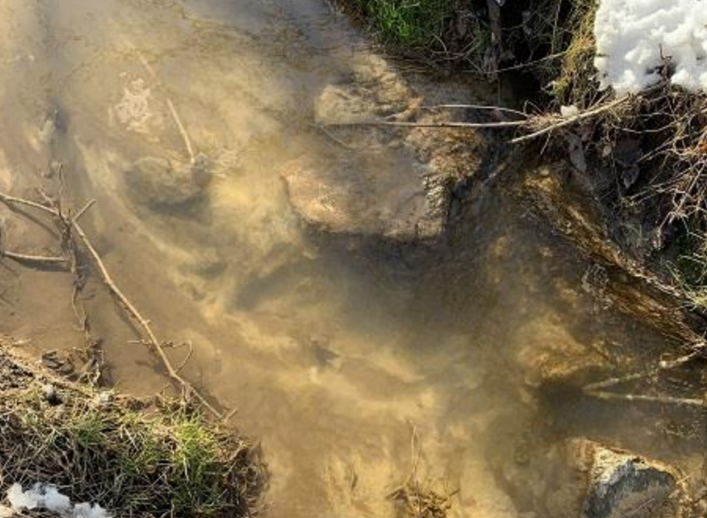 A white coloration in a tributary near Marsh Creek State Park