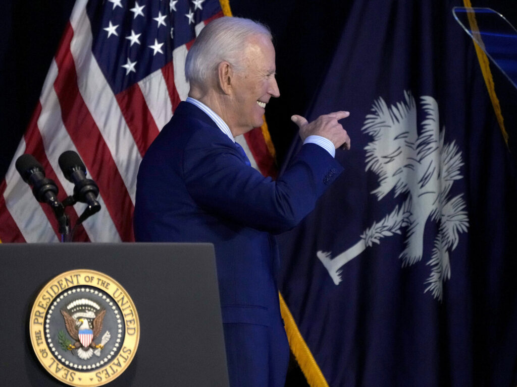 2024 Election Biden President Biden walks offstage after speaking at South Carolina's First in the Nation dinner in Columbia, S.C., on Jan. 27.