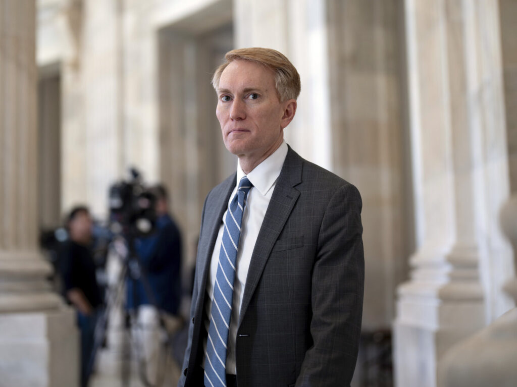 Sen. James Lankford, R-Okla., told reporters that a planned vote on the bipartisan border bill he helped write could be doomed. (AP Photo/J. Scott Applewhite)