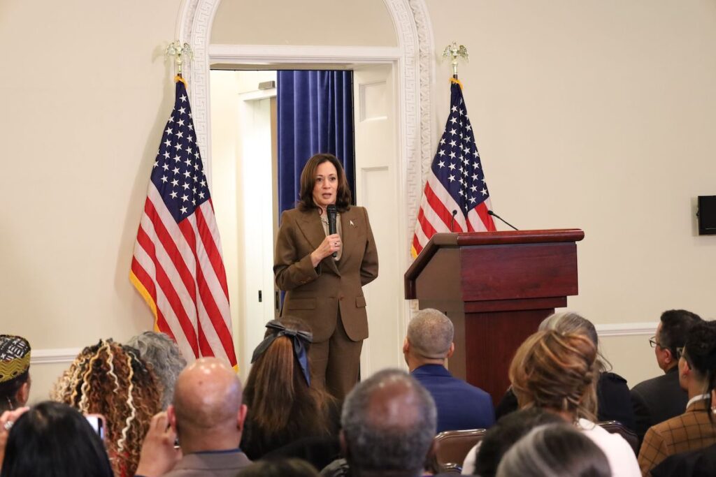 civil-rights-ceremony-1 Vice President Kamala Harris speaks at White House Black History Descendants day event.