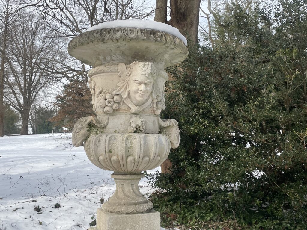 Sculpture on the mansion's grounds