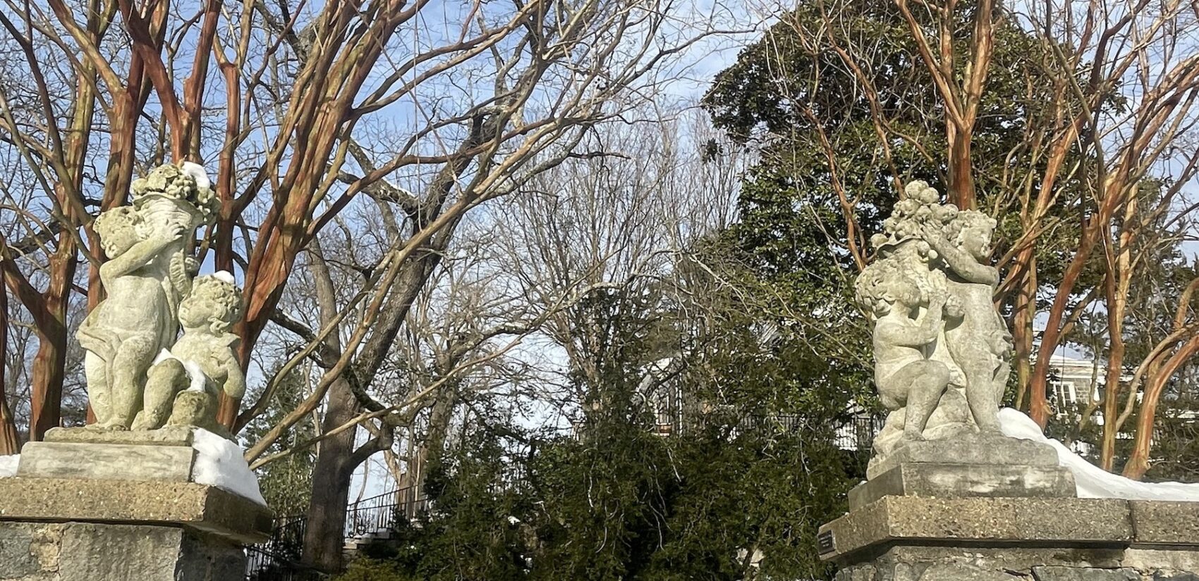 Sculpture on the mansion's grounds
