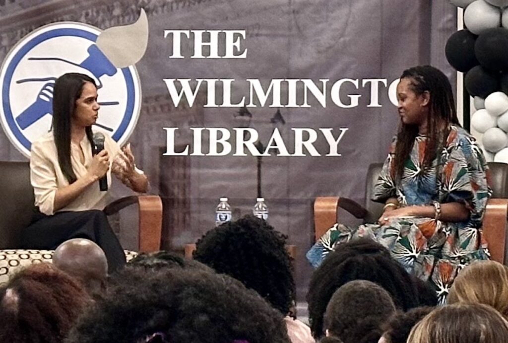 Misty Copeland getting interviewed on stage.