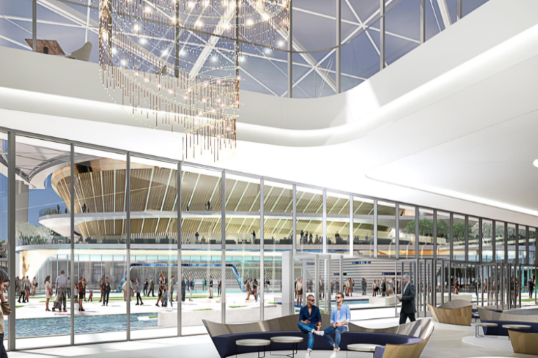 Master plan renderings for a revamped South Philly sports complex.