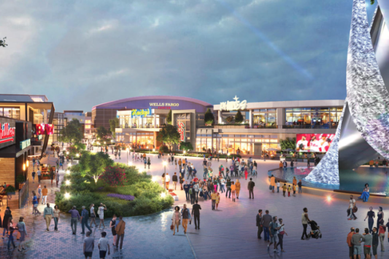 Master plan renderings for a revamped South Philly sports complex.