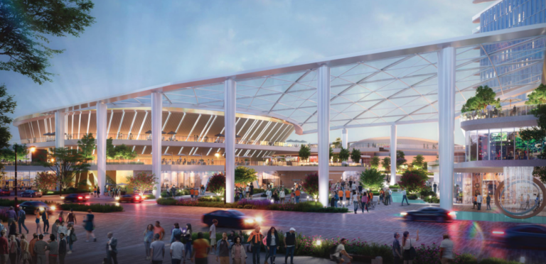 Master plan renderings for a revamped South Philly sports complex.