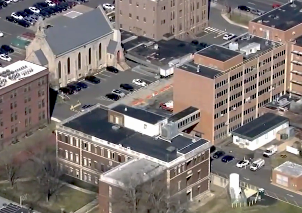 temple-episcopal-hospital-6abc-2024-02-26 Overhead shot of hospital complex
