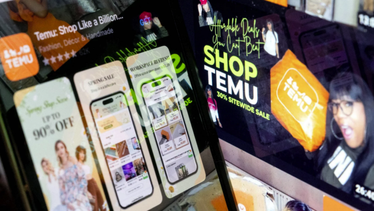 advertisement for Temu