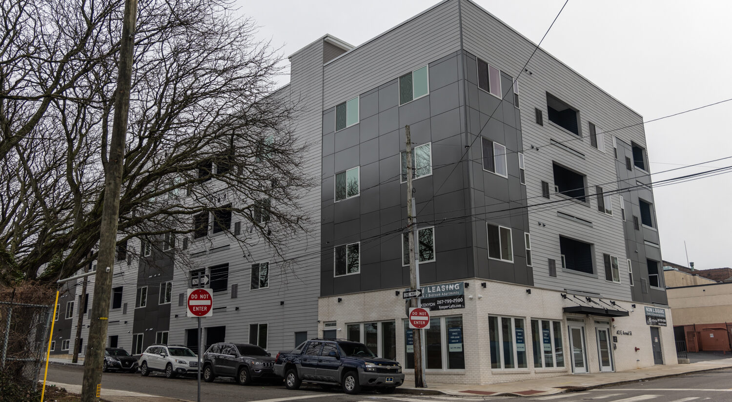 The exterior of the Kenyon Lofts building in Germantown