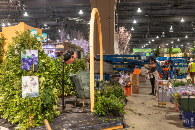 A floral installation at the Flower Show