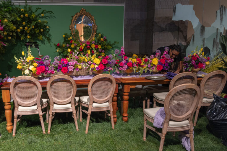 A floral installation at the Flower Show