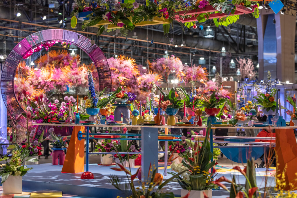 A floral installation at the Flower Show