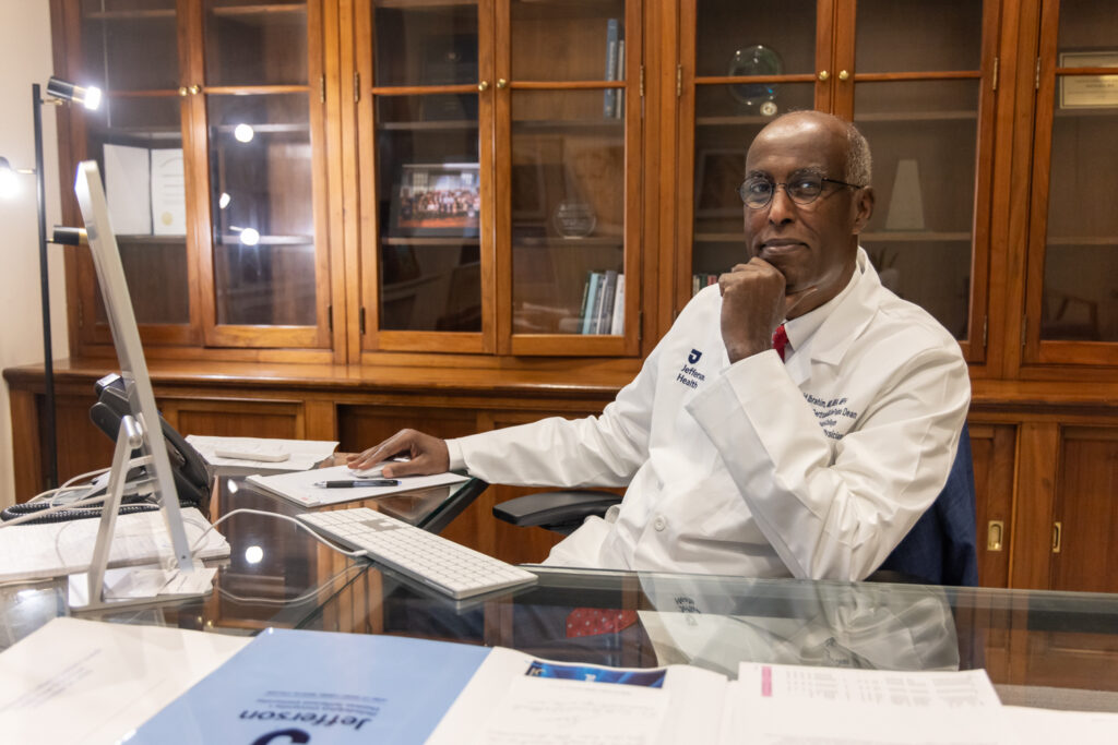 Dr. Said Ibrahim at his desk.