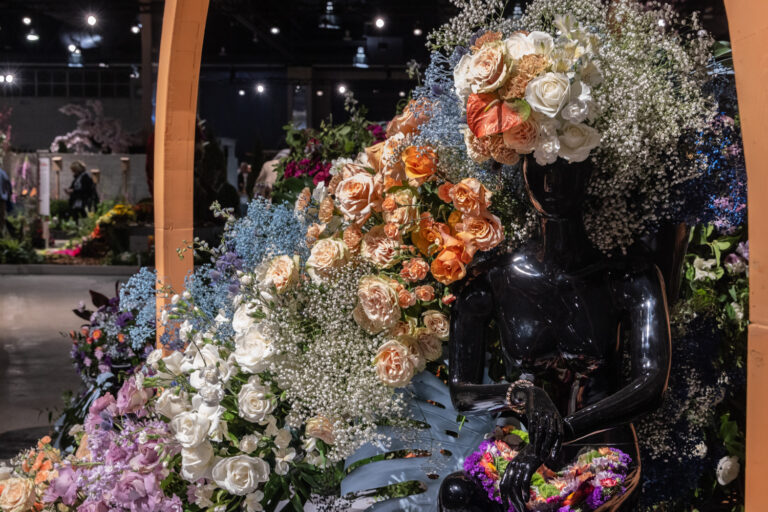 A floral installation at the Flower Show