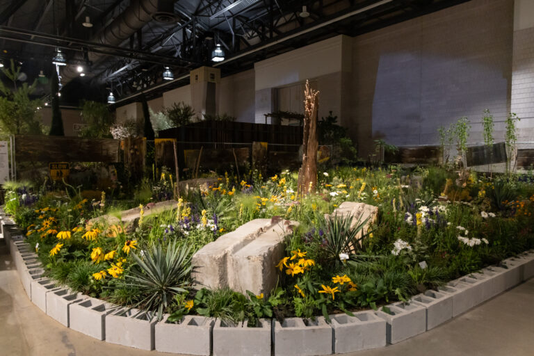 A floral installation at the Flower Show