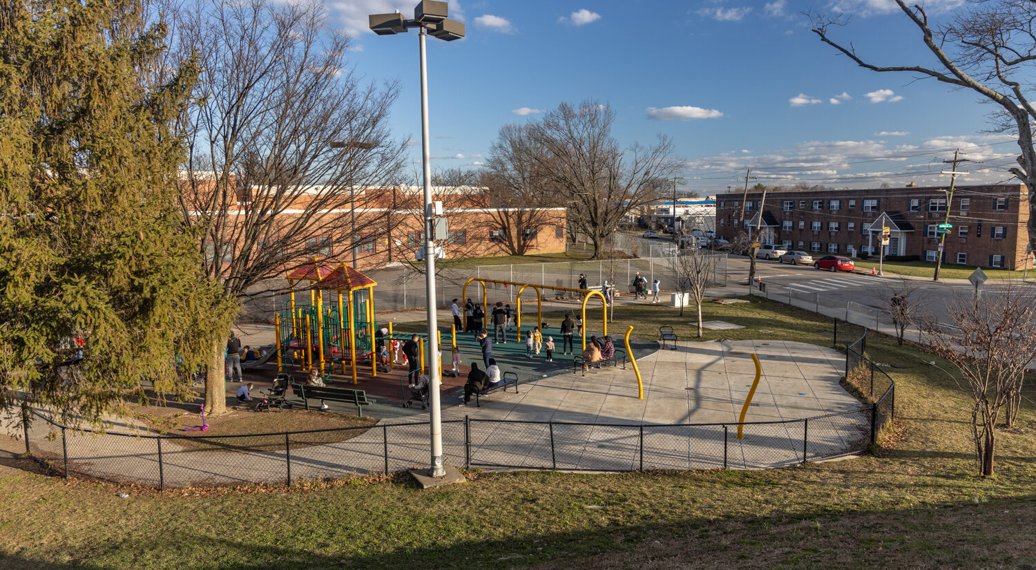 A playground as seen from above