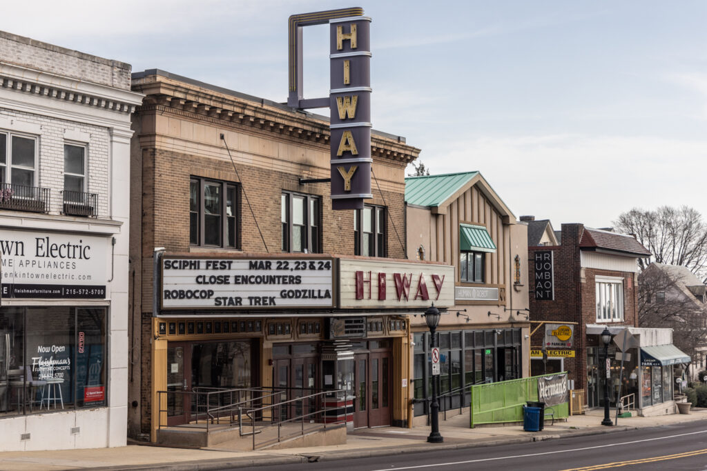 The Hiway Theater in Jenkintown, Pa. (Kimberly Paynter/WHYY) The exterior view of the Hiway Theater in Jenkintown