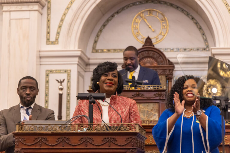 Cherelle Parker delivering her speech