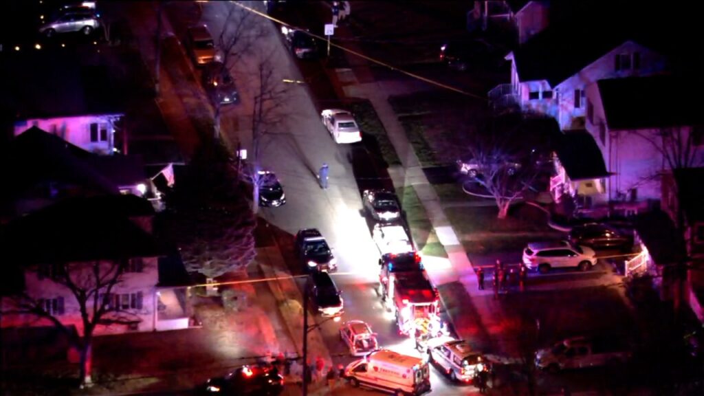 14506118_030824-wpvi-hamilton-mercer-county-invex-chopper-raw-CC-vid Overhead view of a scene in Hamilton Township after a police officer was shot
