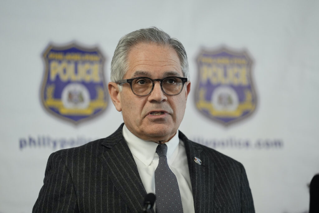Larry Krasner Philadelphia District Attorney Larry Krasner takes part in a news conference in Philadelphia, Monday, March 11, 2024. Krasner announced Monday, March 18, 2024, that a man who spent more than a decade in prison after his arrest as a teen won't be retried in a 2011 quadruple shooting. C.J. Rice, now 30, has been free since a federal judge late last year found his trial lawyer deficient and the state's case weak. (