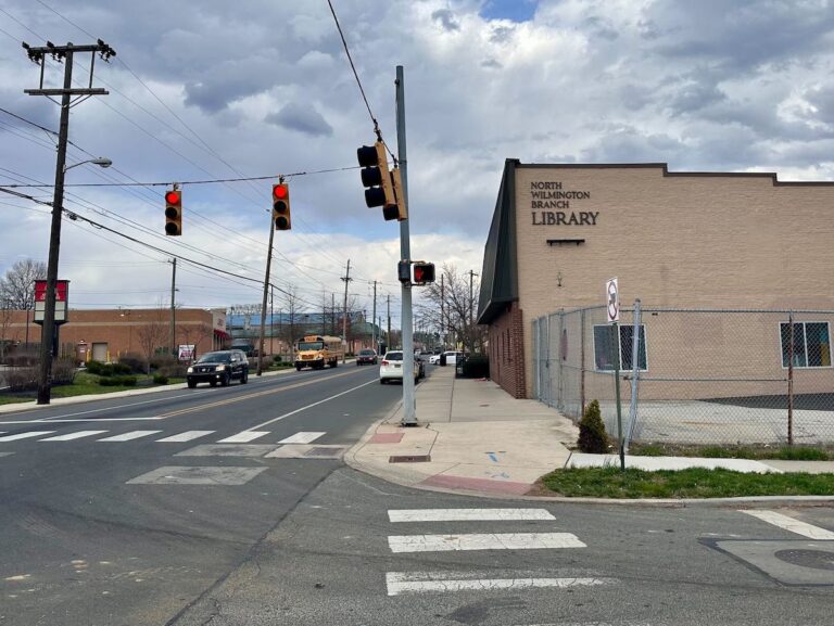 The North Wilmington Branch Library as viewed from the outside