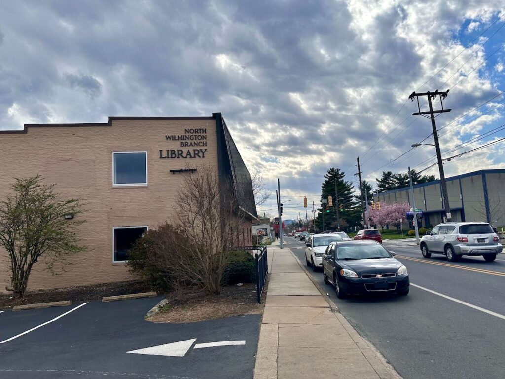 The North Wilmington Branch Library as viewed from the outside
