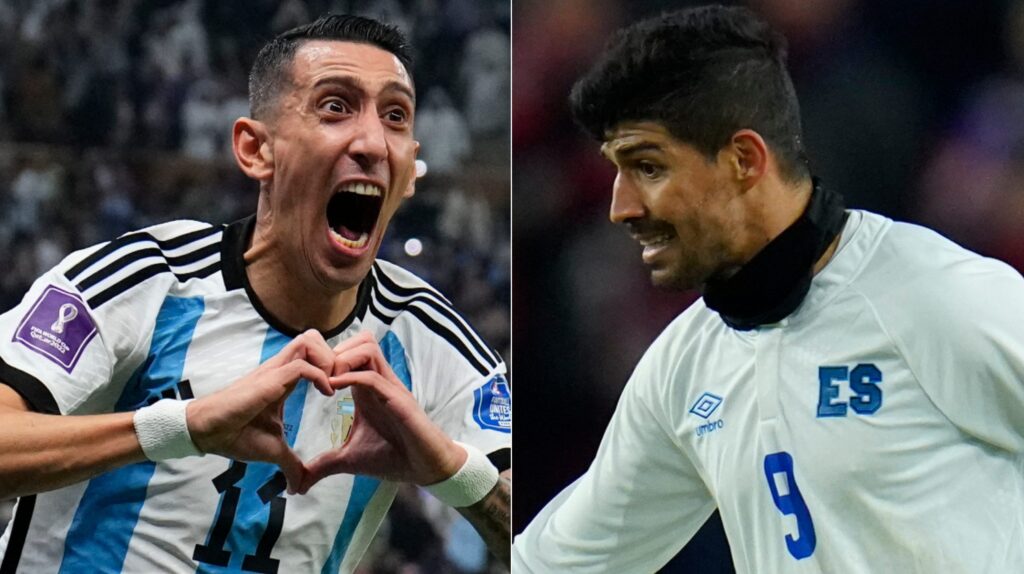 Di Maria Bonilla 2 box (1) Argentina's Angel Di Maria (left) and El Salvador's Nelson Bonilla.