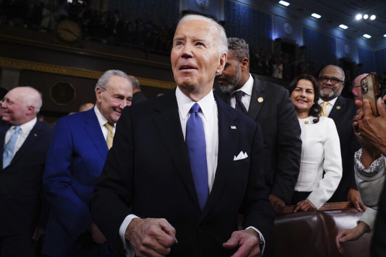 President Joe Biden arrives to deliver the State of the Union address to a joint session of Congress at the Capitol, Thursday, March 7, 2024, in Washington.