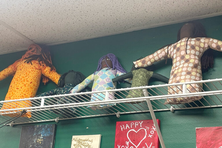art pieces on display