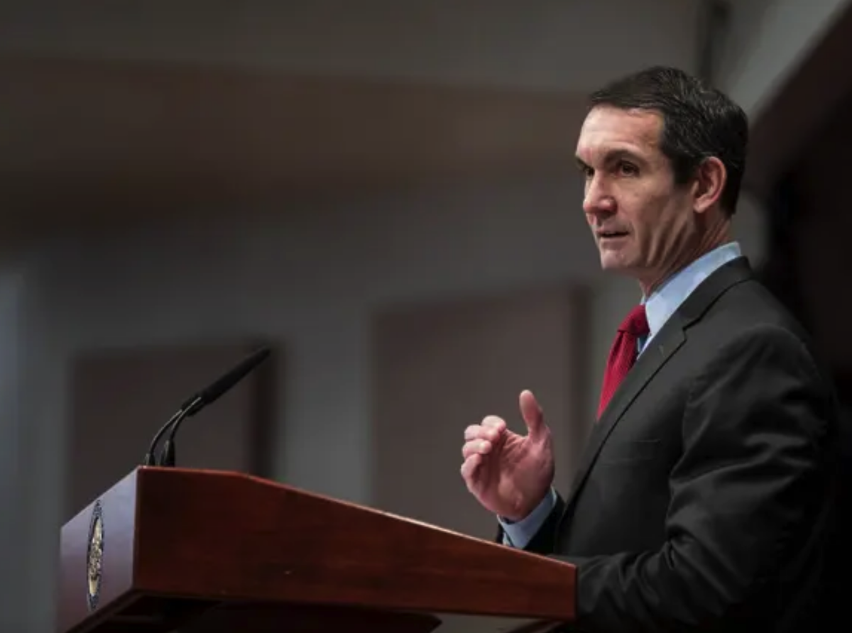 Eugene DePasquale speaking at a podium